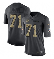 Men's Nike Washington Redskins #71 Charles Mann Limited Black 2016 Salute to Service NFL Jersey