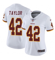Women's Nike Washington Redskins #42 Charley Taylor Elite White NFL Jersey