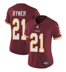 Women's Nike Washington Redskins #21 Earnest Byner Burgundy Red Team Color Vapor Untouchable Limited Player NFL Jersey