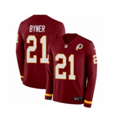 Youth Nike Washington Redskins #21 Earnest Byner Limited Burgundy Therma Long Sleeve NFL Jersey