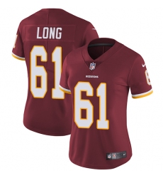 Women's Nike Washington Redskins #61 Spencer Long Elite Burgundy Red Team Color NFL Jersey