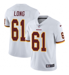 Youth Nike Washington Redskins #61 Spencer Long Elite White NFL Jersey