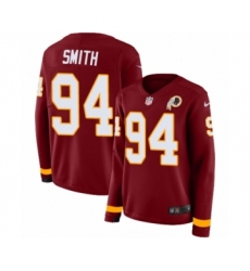 Women's Nike Washington Redskins #94 Preston Smith Limited Burgundy Therma Long Sleeve NFL Jersey