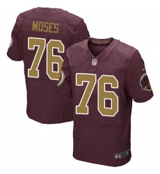 Men's Nike Washington Redskins #76 Morgan Moses Elite Burgundy Red/Gold Number Alternate 80TH Anniversary NFL Jersey