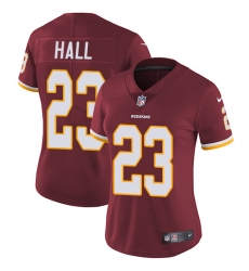 Women's Nike Washington Redskins #23 DeAngelo Hall Elite Burgundy Red Team Color NFL Jersey
