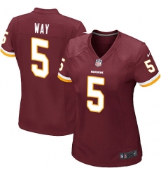 Women's Nike Washington Redskins #5 Tress Way Game Burgundy Red Team Color NFL Jersey