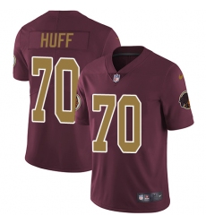Men's Nike Washington Redskins #70 Sam Huff Burgundy Red/Gold Number Alternate 80TH Anniversary Vapor Untouchable Limited Player NFL Jersey