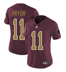 Women's Nike Washington Redskins #11 Terrelle Pryor Burgundy Red/Gold Number Alternate 80TH Anniversary Vapor Untouchable Limited Player NFL Jersey