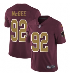 Youth Nike Washington Redskins #92 Stacy McGee Elite Burgundy Red/Gold Number Alternate 80TH Anniversary NFL Jersey