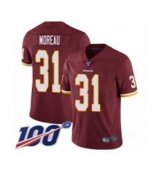 Men's Washington Redskins #31 Fabian Moreau Burgundy Red Team Color Vapor Untouchable Limited Player 100th Season Football Jersey