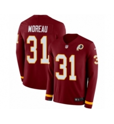 Youth Nike Washington Redskins #31 Fabian Moreau Limited Burgundy Therma Long Sleeve NFL Jersey