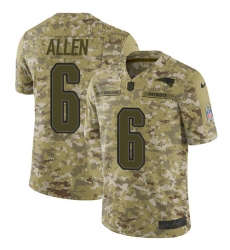 Youth Nike New England Patriots #6 Ryan Allen Limited Camo 2018 Salute to Service NFL Jersey