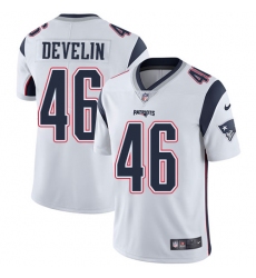 Men's Nike New England Patriots #46 James Develin White Vapor Untouchable Limited Player NFL Jersey
