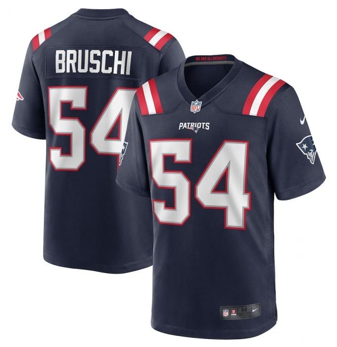 Men's Nike New England Patriots #54 Tedy Bruschi Blue 2023 F.U.S.E. Vapor Limited Football Stitched Jersey