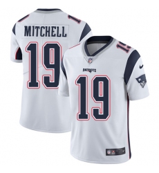 Men's Nike New England Patriots #19 Malcolm Mitchell White Vapor Untouchable Limited Player NFL Jersey