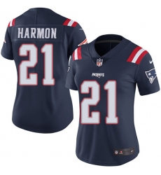Women's Nike New England Patriots #21 Duron Harmon Limited Navy Blue Rush Vapor Untouchable NFL Jersey