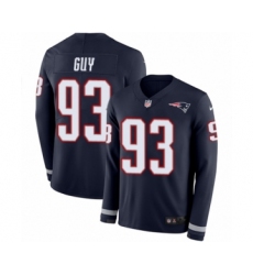 Youth Nike New England Patriots #93 Lawrence Guy Limited Navy Blue Therma Long Sleeve NFL Jersey