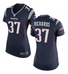 Women's Nike New England Patriots #37 Jordan Richards Game Navy Blue Team Color NFL Jersey