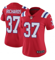 Women's Nike New England Patriots #37 Jordan Richards Red Alternate Vapor Untouchable Limited Player NFL Jersey