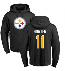 NFL Nike Pittsburgh Steelers #11 Justin Hunter Black Name & Number Logo Pullover Hoodie