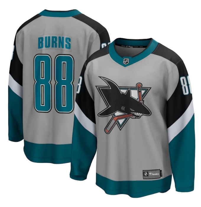 Men's San Jose Sharks #88 Brent Burns Fanatics Branded Gray 2020-21 Special Edition Breakaway Player Jersey