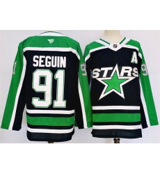 Men's Dallas Stars #91 Tyler Seguin Black 2024-25 Reverse Retro Stitched Jersey