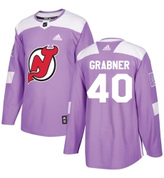 Youth Adidas New Jersey Devils #40 Michael Grabner Authentic Purple Fights Cancer Practice NHL Jersey