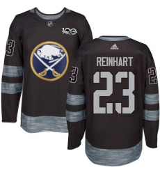 Men's Adidas Buffalo Sabres #23 Sam Reinhart Premier Black 1917-2017 100th Anniversary NHL Jersey