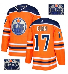 Men's Adidas Edmonton Oilers #17 Jari Kurri Authentic Orange Fashion Gold NHL Jersey