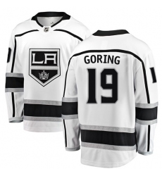 Men's Los Angeles Kings #19 Butch Goring Authentic White Away Fanatics Branded Breakaway NHL Jersey