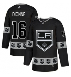 Men's Adidas Los Angeles Kings #16 Marcel Dionne Authentic Black Team Logo Fashion NHL Jersey