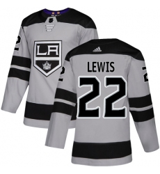 Youth Adidas Los Angeles Kings #22 Trevor Lewis Authentic Gray Alternate NHL Jersey
