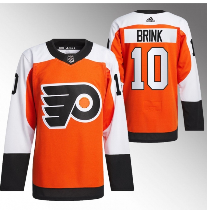 Men's Philadelphia Flyers #10 Bobby Brink 2023-24 Orange Stitched Jersey
