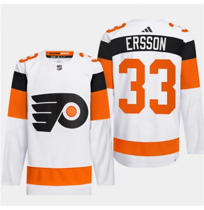 Men's Philadelphia Flyers #33 Samuel Ersson White 2024 Stadium Series Stitched Jersey