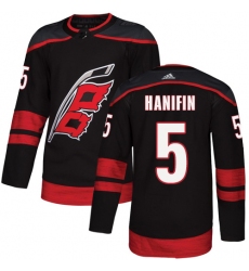 Youth Adidas Carolina Hurricanes #5 Noah Hanifin Premier Black Alternate NHL Jersey
