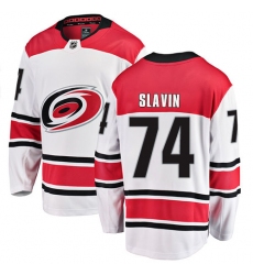 Youth Carolina Hurricanes #74 Jaccob Slavin Fanatics Branded White Away Breakaway NHL Jersey
