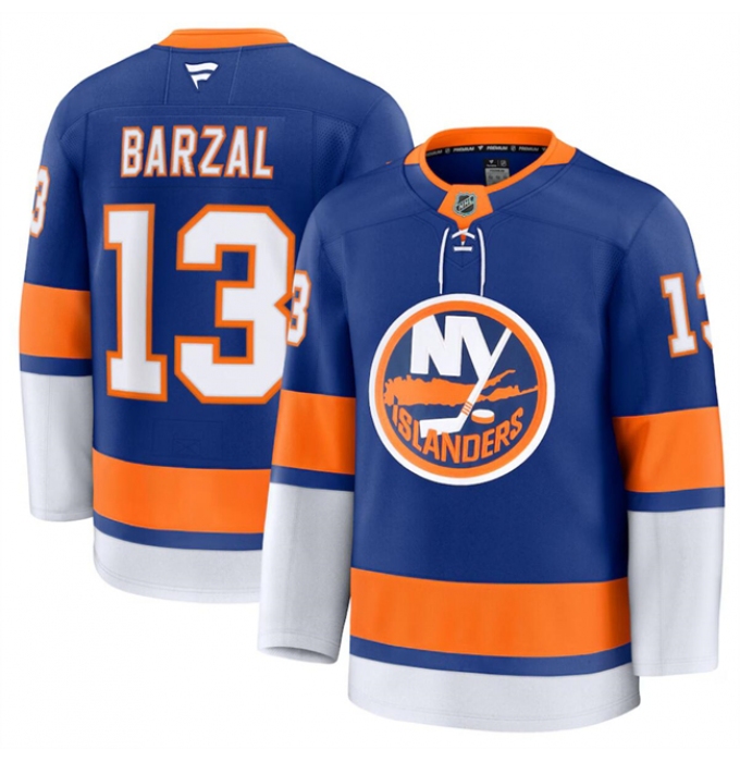 Men's New York Islanders #13 Mathew Barzal Royal 2024-25 Home Stitched Hockey Jersey