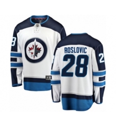 Youth Winnipeg Jets #28 Jack Roslovic Fanatics Branded White Away Breakaway NHL Jersey