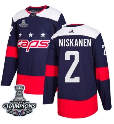 Men's Adidas Washington Capitals #2 Matt Niskanen Authentic Navy Blue 2018 Stadium Series 2018 Stanley Cup Final Champions NHL Jersey