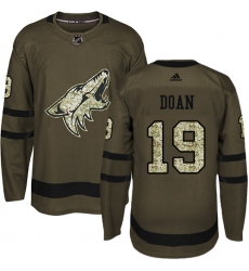 Men's Adidas Arizona Coyotes #19 Shane Doan Premier Green Salute to Service NHL Jersey
