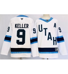 Men's Utah Hockey Club #9 Clayton Keller White Stitched Jersey