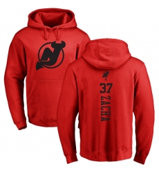 NHL Adidas New Jersey Devils #37 Pavel Zacha Red One Color Backer Pullover Hoodie