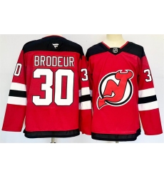 Men's New Jersey Devils #30 Martin Brodeur Red 2024-25 Home Stitched Hockey Jersey