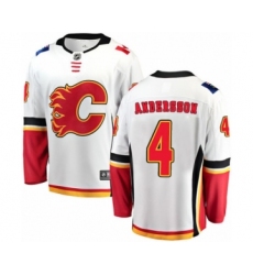 Youth Calgary Flames #4 Rasmus Andersson Authentic White Away Fanatics Branded Breakaway NHL Jersey