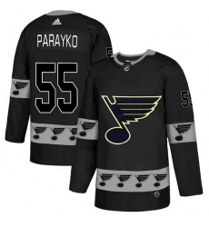 Men's Adidas St. Louis Blues #55 Colton Parayko Authentic Black Team Logo Fashion NHL Jersey