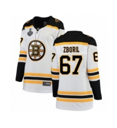 Women's Boston Bruins #67 Jakub Zboril Authentic White Away Fanatics Branded Breakaway 2019 Stanley Cup Final Bound Hockey Jersey