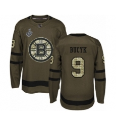 Youth Boston Bruins #9 Johnny Bucyk Authentic Green Salute to Service 2019 Stanley Cup Final Bound Hockey Jersey
