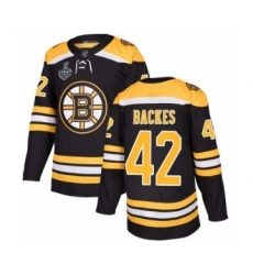 Men's Boston Bruins #42 David Backes Authentic Black Home 2019 Stanley Cup Final Bound Hockey Jersey