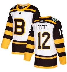 Youth Adidas Boston Bruins #12 Adam Oates Authentic White 2019 Winter Classic NHL Jersey