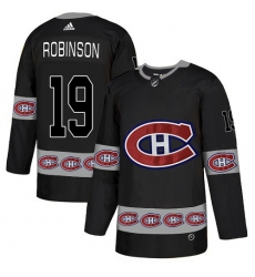 Men's Adidas Montreal Canadiens #19 Larry Robinson Authentic Black Team Logo Fashion NHL Jersey